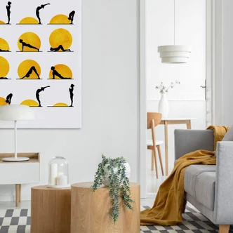 Canvas Print Kubistika - Yoga 