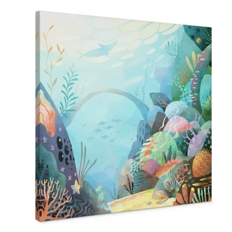 Canvas print Coral reef in blue lagoon - DigitalArtsi 