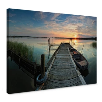 Sunset at the lake Canvas print 