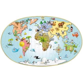 Michel Agullo - Kids World Map Wall sticker 