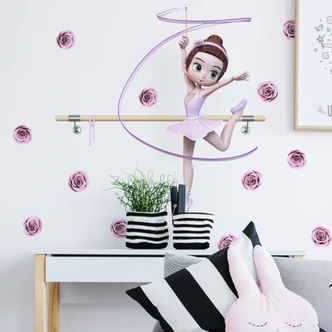 Muursticker Agullo - Ballerina + Swirl 