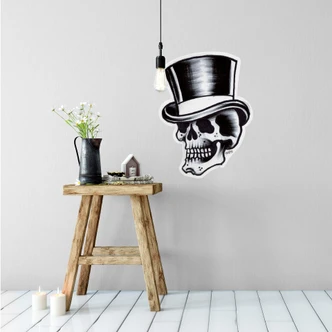 Miami Ink Skull with Hat Wall sticker 