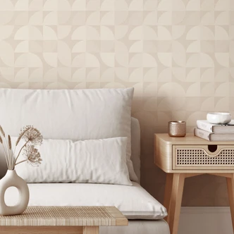 Retro style semi-circle patterned wallpaper | Geometric wallpaper - Bloomery Decor 