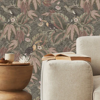 Jungle Patterned Wallpaper Toucan in the Tropical Forest - Bloomery Decor 