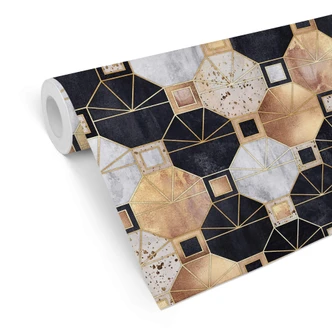 Patterned Wallpaper Fredriksson - Gold & Black 