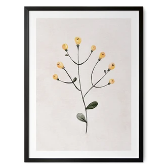 Poster Delicate plant with yellow flowers - Goed Blauw 