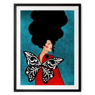 Poster Woman with butterfly wings - Hülya 