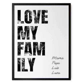 Personalizable Poster Love my Family 