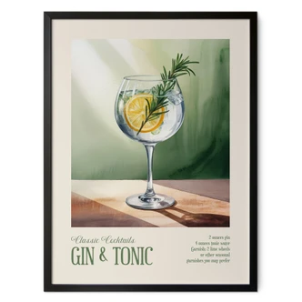 Poster Cocktail time-out with gin and tonic | For kitchen & dining room - Magnusson 