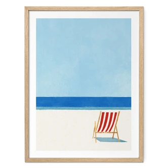 Beach Poster deck chair with sea view - Rivers 