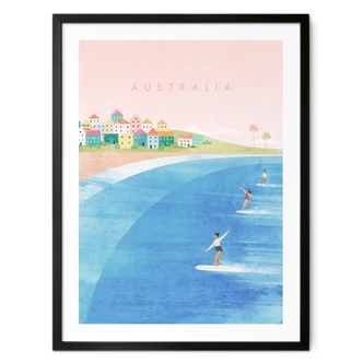 Poster Surfing on the coast of Australia - Rivers 