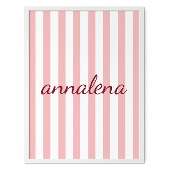 Personalizable poster stripes pink 