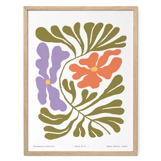 Poster Abstract flowers in retro style - Treechild 