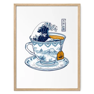 Poster Size wave tea in Hokusai style - Trinidad 