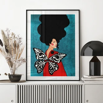 Poster Woman with butterfly wings - Hülya 