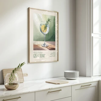Poster Cocktail time-out with gin and tonic | For kitchen & dining room - Magnusson 