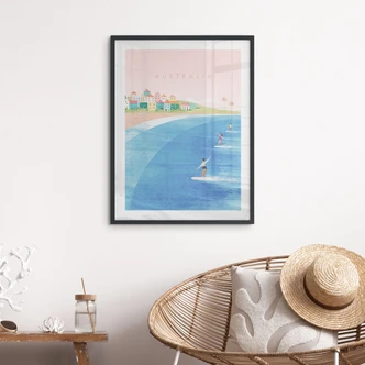 Poster Surfing on the coast of Australia - Rivers 