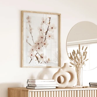 Poster Branch with white cherry blossoms - Sisi & Seb 