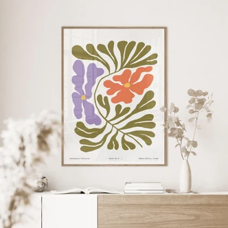 Poster Abstract flowers in retro style - Treechild 