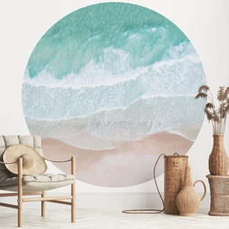 Wall Mural Gentle waves on the beach - Sisi & Seb - Round - non self-adhesive/self-adhesive wallpapers 