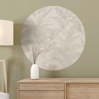 Wall sticker Urban Jungle Tropical Leaves Cream - Bloomery Decor - Round 