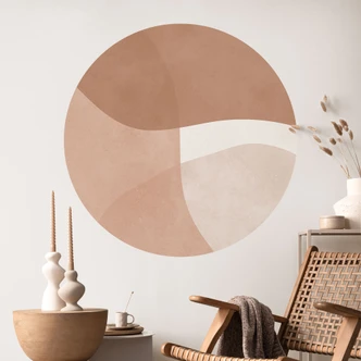 Wall sticker Boho watercolor shapes in brown tones - Costa - Round 