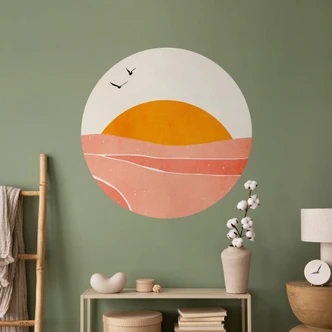 Wall sticker Sunrise in the countryside - Kubistika 