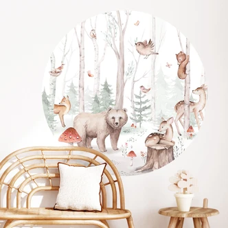 Wall sticker Forest animals in fall - Kvilis - Round 