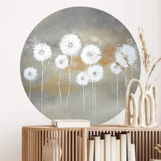 Wall sticker Melz - White Dandelions 