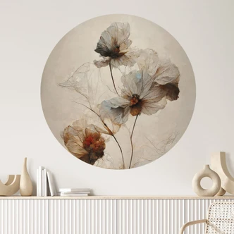 Wall sticker dried flowers - elegance of transience - Treechild - Round 
