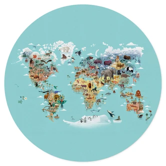 Wall sticker Braun - World Map 