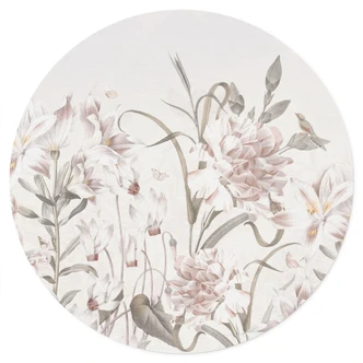 Wall sticker Floral meadow in light pink - Bloomery Decor - Round 