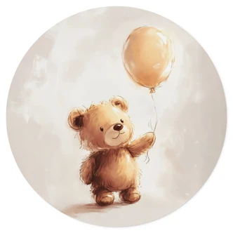 Baby room Wall sticker Little teddy bear with balloon - Magnusson - Round 