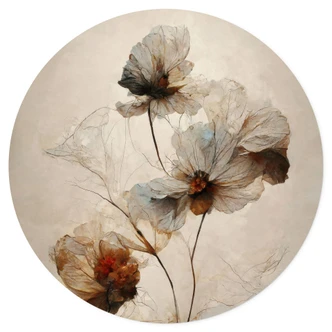 Wall sticker dried flowers - elegance of transience - Treechild - Round 