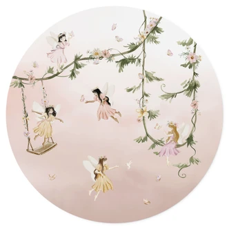 Wall sticker Little fairies above pink clouds - Oliver Robins 