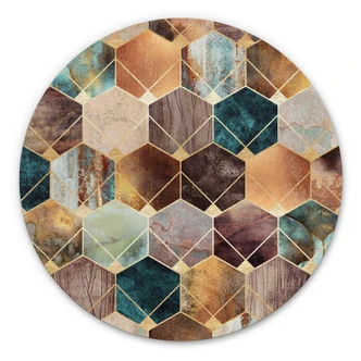 Alu-Dibond Wall Circle Fredriksson - Gold and Copper 