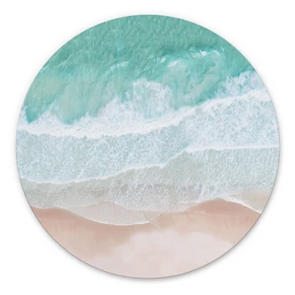 Wall Art Gentle waves on the beach - Sisi & Seb - Alu-Dibond Round 