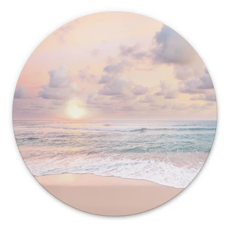 Wall Art Sunset over beach and sea - Sisi & Seb - Alu-Dibond Round 