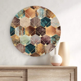 Alu-Dibond Wall Circle Fredriksson - Gold and Copper 