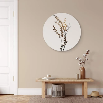 Alu-Dibond Wall Circle Kubistika - Golden Branch 