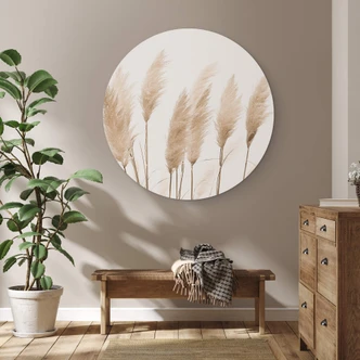 Alu-Dibond Wall Circle Sisi & Seb - Pampas Grass 