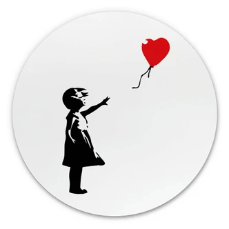 Alu-Dibond Wall Circle Banksy - Girl with the Red Balloon 