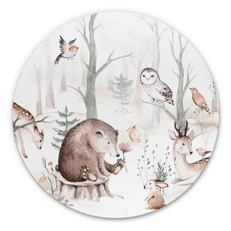 Alu-Dibond Wall Circle Kvilis - Animal Friends in the Forest 