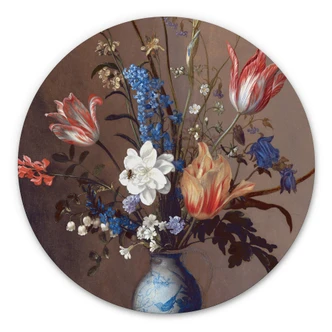 Alu-Dibond Wall Circle van der Ast - Flowers in a Wan-Li Vase 