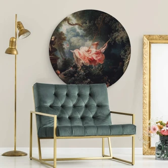 Alu-Dibond Wall Circle Fragonard - the Swing 