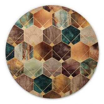 Wall Circle Wood Fredriksson - Gold and Copper 
