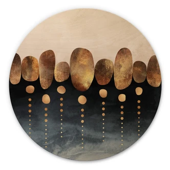 Wall Circle Wood Fredriksson - Natural Abstraction 