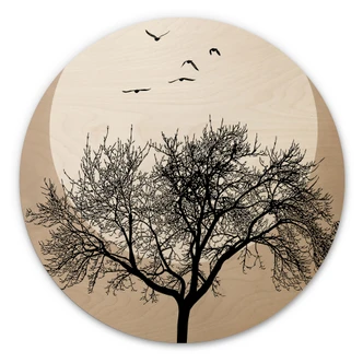 Wall Circle Wood Kubistika - Dreaming of Winter 