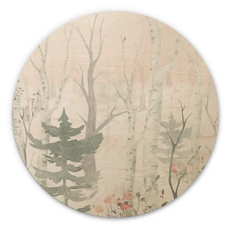 Wall Circle Wood Kvilis - Trees in the Forest 