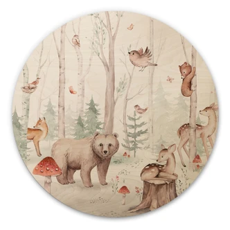 Wood Print Forest Animals in Autumn - Kvilis - Round 